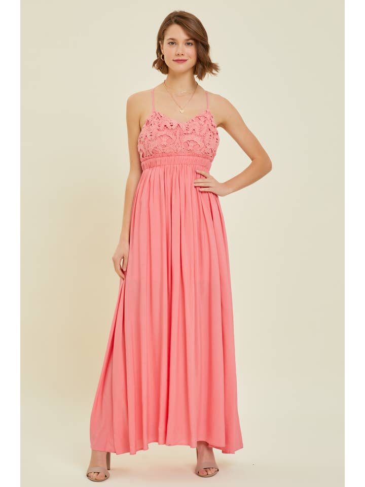 Heyson - Wholesale Dress - Women's - ED5199 CROCHET LACE MAXI DRESS