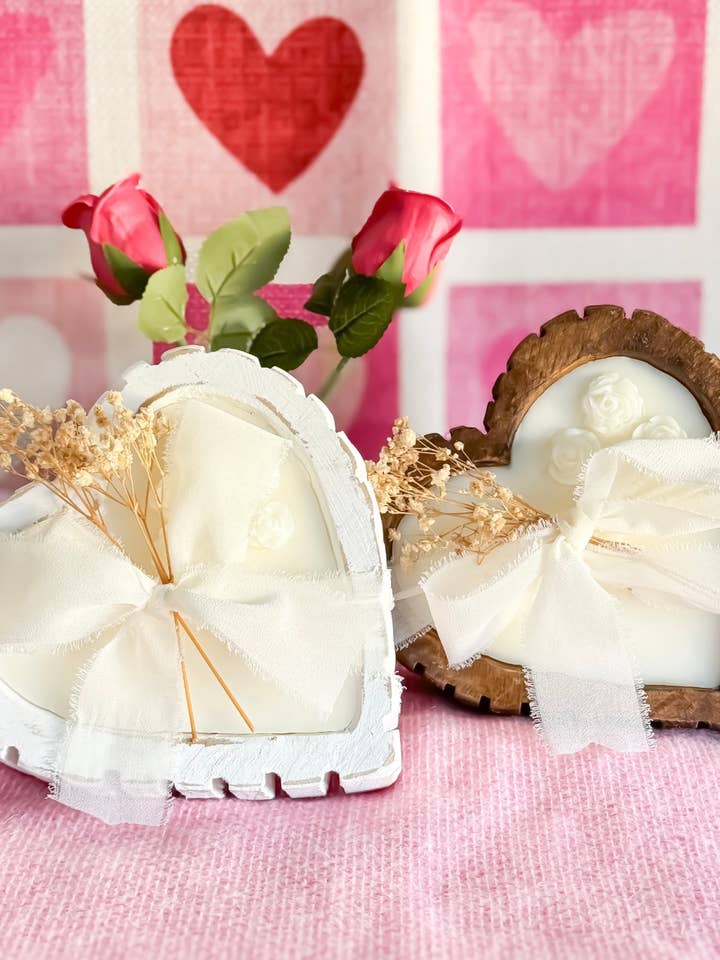 *NEW* Valentine Heart-Shaped Dough Bowl Soy Candles for wholesale by Spirit Glow Home & Body Essentials
