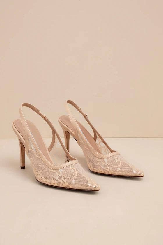 Chase+Chloe - Wholesale High Heels - Women's - BETHANY-1 POINTED TOE LACE SLINGBACK STILETTO HEEL10