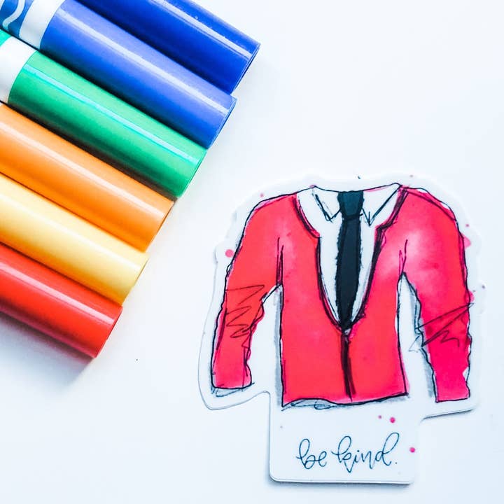 Positively Lettering – wholesale Sticker – Be Kind Sticker - Mr Rogers Sweater