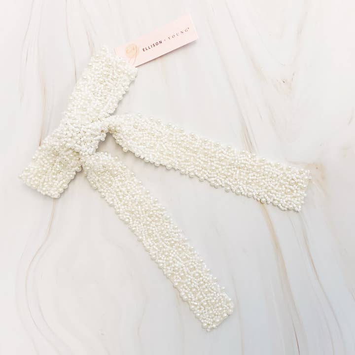 Ellison+Young - Wholesale Hair Clip - Women's - Luxe Beaded Pretty Bow Hair Clip8