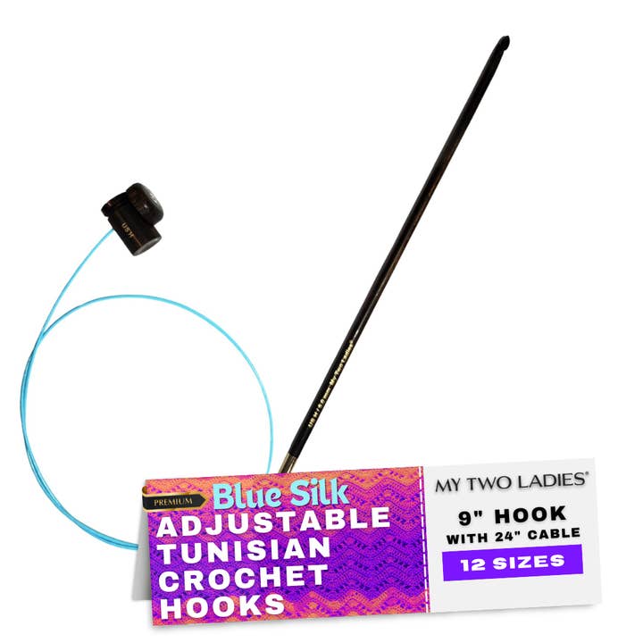 Blue Silk | Tunisian Adjustable Crochet Hooks | 12 Sizes for wholesale by My Two Ladies