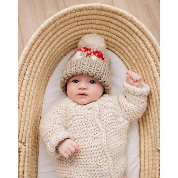 Huggalugs - Wholesale Beanie - Kids - Mushroom Hand Knit Beanie Hat Baby & Kids