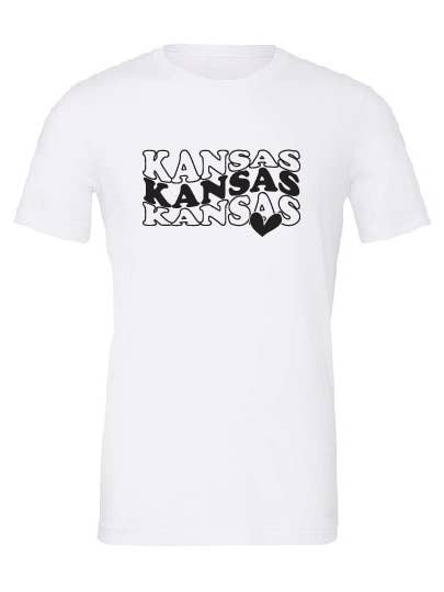 Kansas, Kansas, Kansas Tee voor wholesale door Bearded Bird Apparel