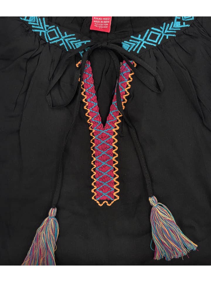 Raj Trading & Imports (USA) Inc. - Wholesale Blouse - Women's - Adriana Floral Needlepoint Embroidered Top1