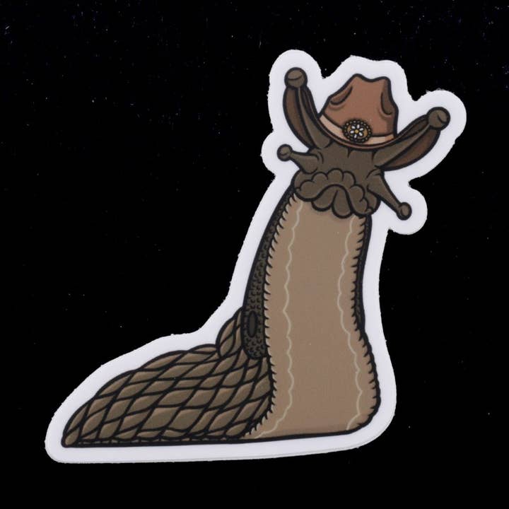 Sticker - Sød Cowboy eller Cowgirl Slug vinyl klistermærke for engroshandel hos Thruhalia's Art