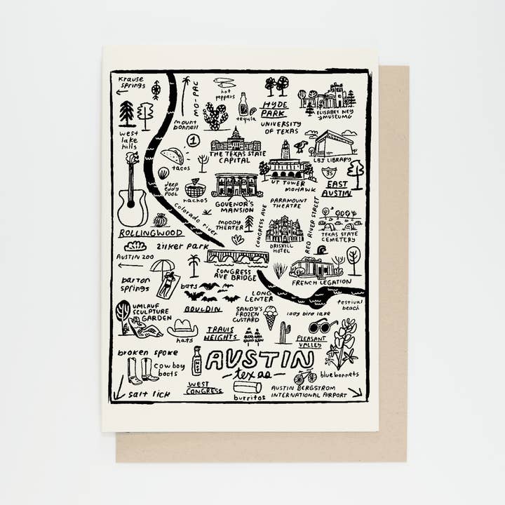 People I've Loved - Wholesale Travel card - Austin Map Card0