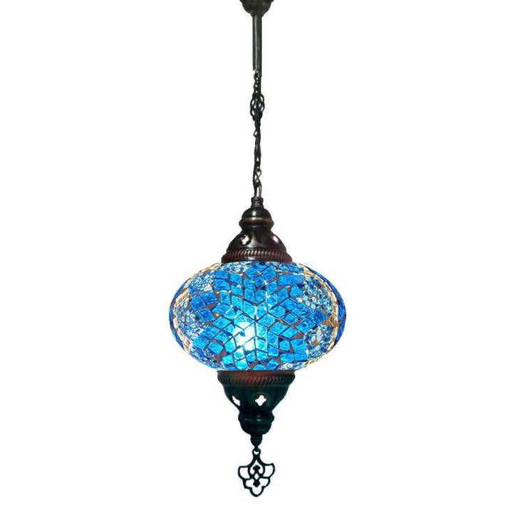 Suspension Lustre Mosaïque - Grande Étoile Turquoise pour la vente par Access by Mediterranean Concepts