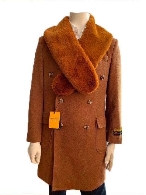 Mens Wool Trench coat - "Camel" Color Mens Overcoat for wholesale by Alberto Nardoni