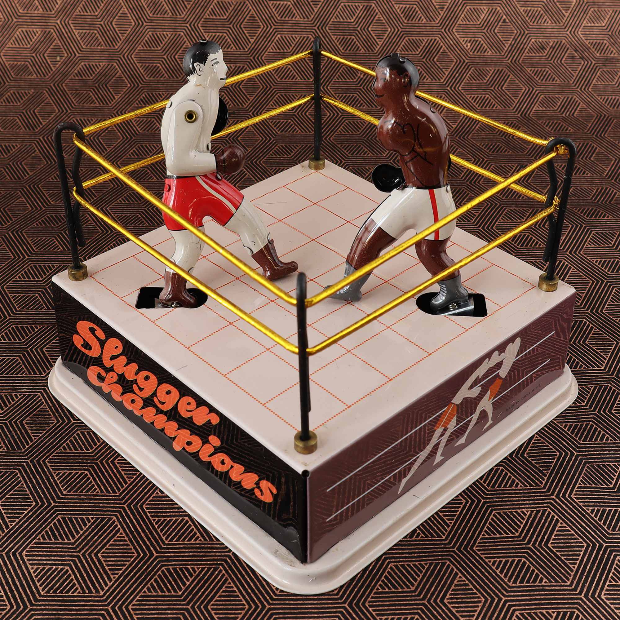 Tribal Trade GmbH – Brinquedo clássico - Crianças por atacado – Brinquedo de lata com boxeadores em ringue de boxe de lata11