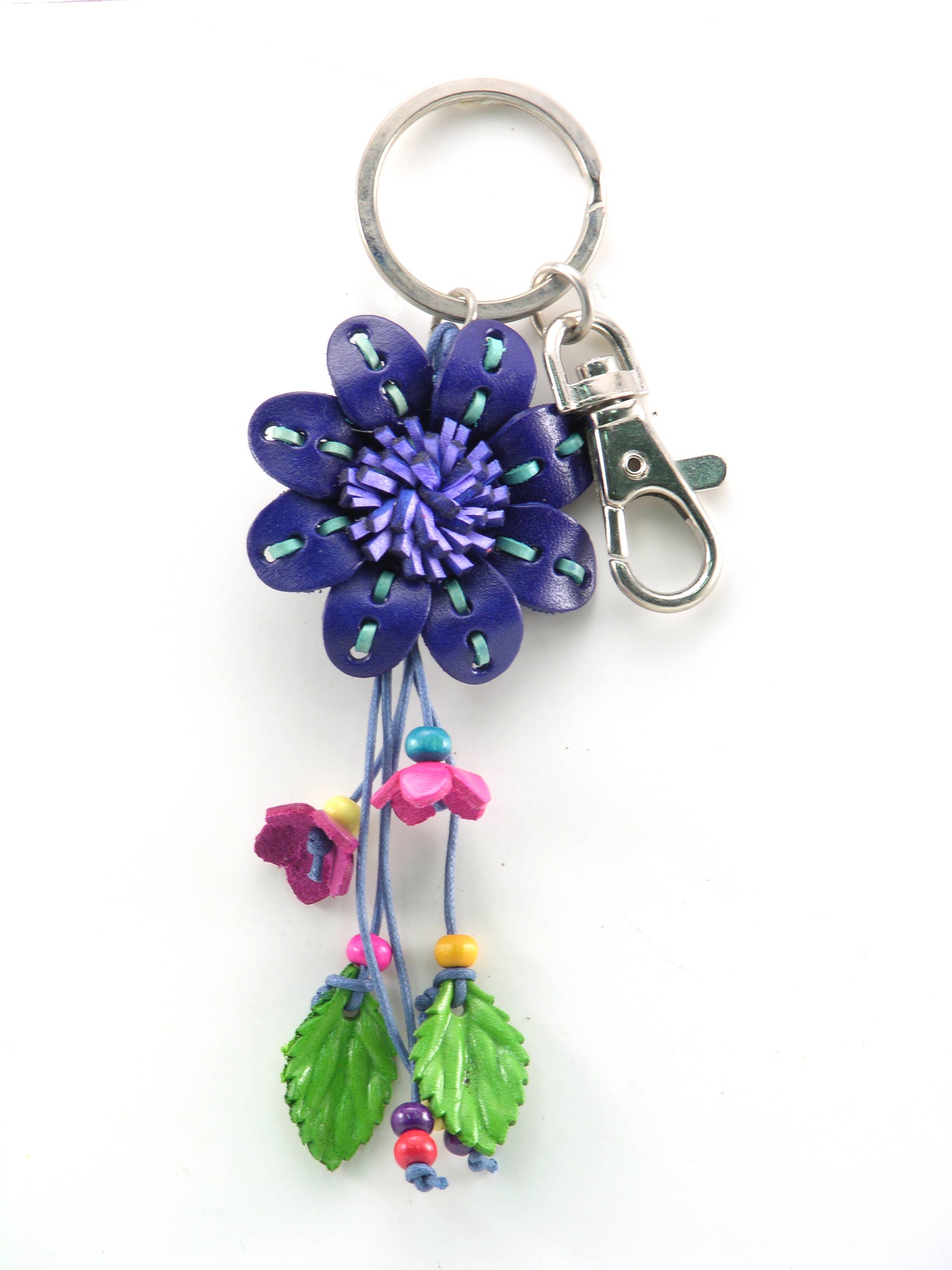 Sunflower Handmade leather inc - Wholesale Keychain - Women's - KP Style Assorted flower keychains/bag charm2