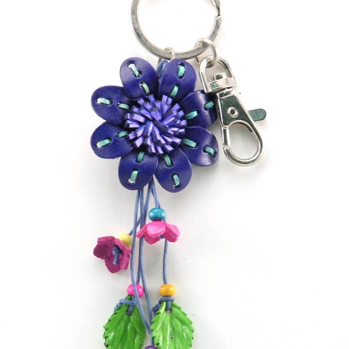 Sunflower Handmade leather inc - Wholesale Keychain - Women's - KP Style Assorted flower keychains/bag charm2