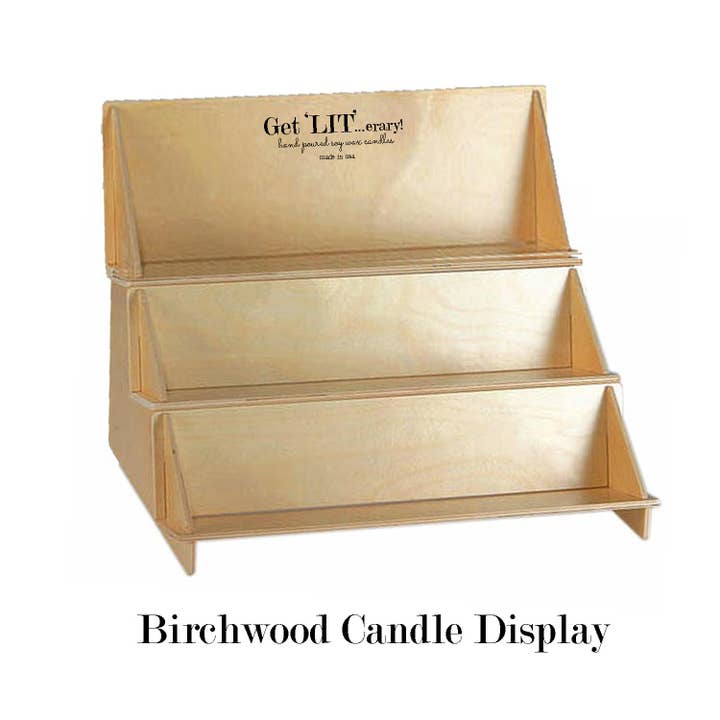Présentoir de bougies en bois de bouleau uniquement pour la vente par Fly Paper Products