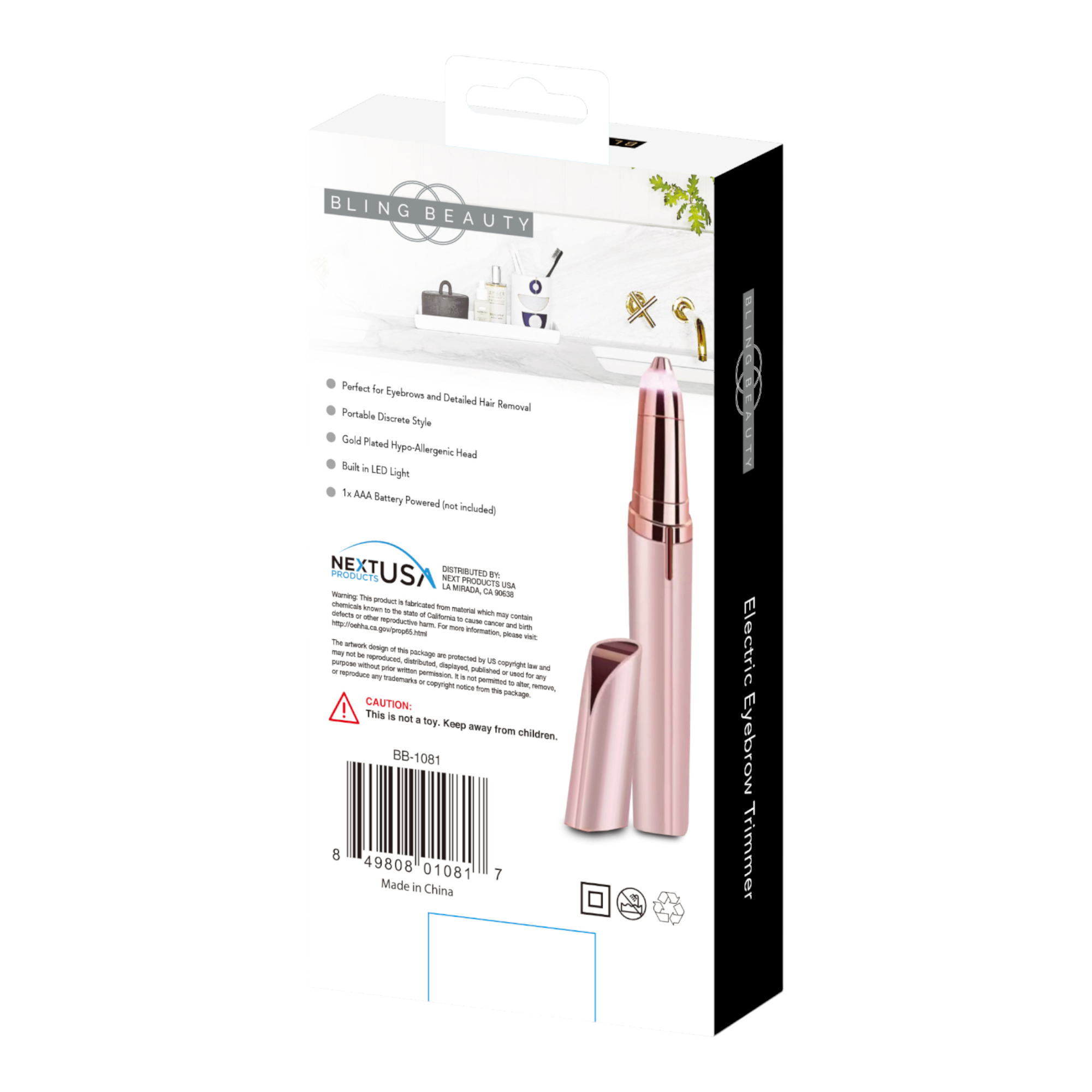 Bling Beauty - Venta al por mayor Maquinilla para cejas - Recortadora de Cejas Eléctrica Bling Beauty - Afeitadora de Vello Fino2