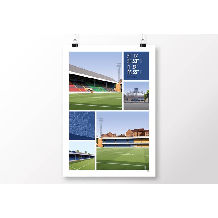 Southend United Views Of Roots Hall Poster for wholesale by Matthew J I Wood Design & Illustration
