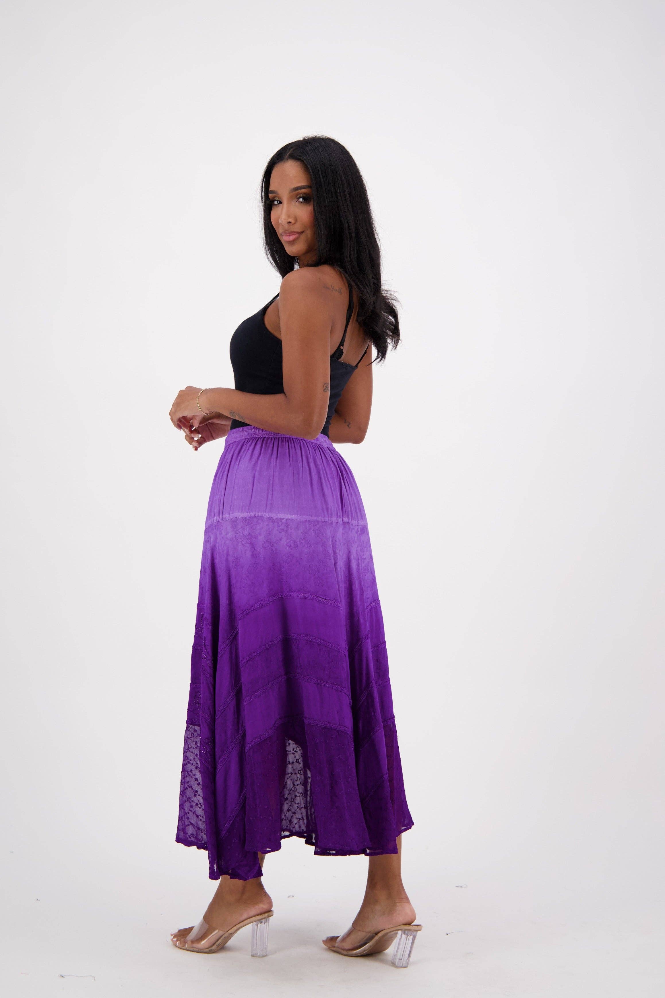 Advance Apparels - Wholesale Skirt - Women's - Ombre Dye Renaissance Skirt 132292