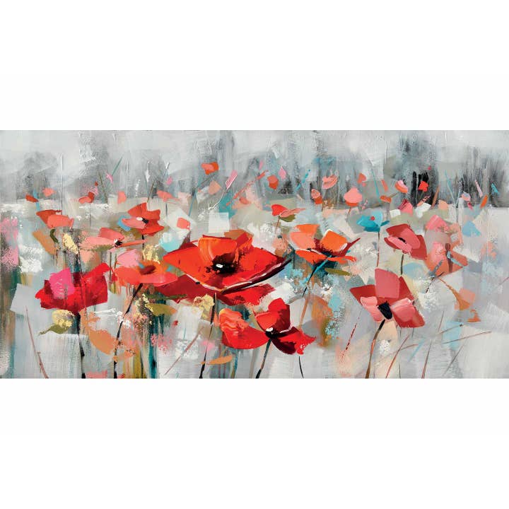 Cuadro pintado a mano «Shades of Flowers» 140x70 para venta al por mayor de AGAVE S.R.L.