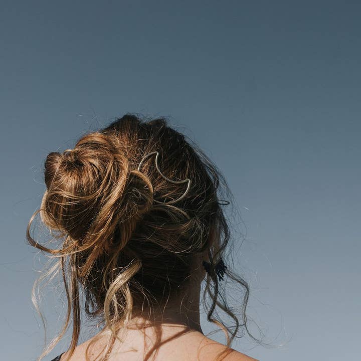 Matr Boomie Fair Trade - Wholesale Barrette - Women's - Indukala Moon Barrette - Gold1