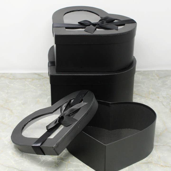 Elegant Design Supply - Vendita all'ingrosso Confezioni regalo - Scatola a forma di cuore con nastro e coperchio trasparente18