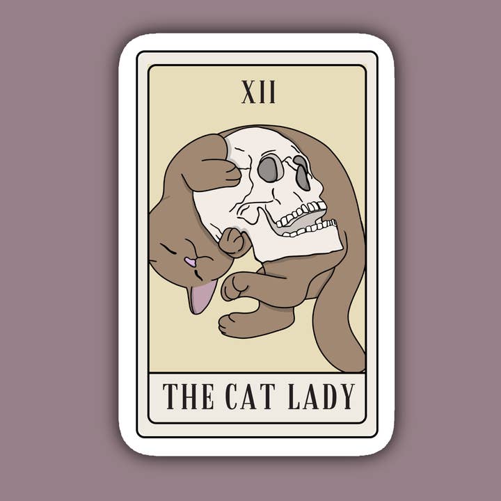 Cat Lady Alternative Tarot Sticker for wholesale by Indigo Maiden