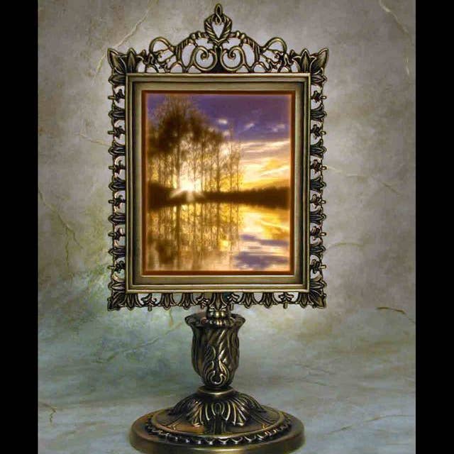 Lakeshore Sunset Colored Porcelain Victorian Accent Lamp for wholesale by The Porcelain Garden Inc.