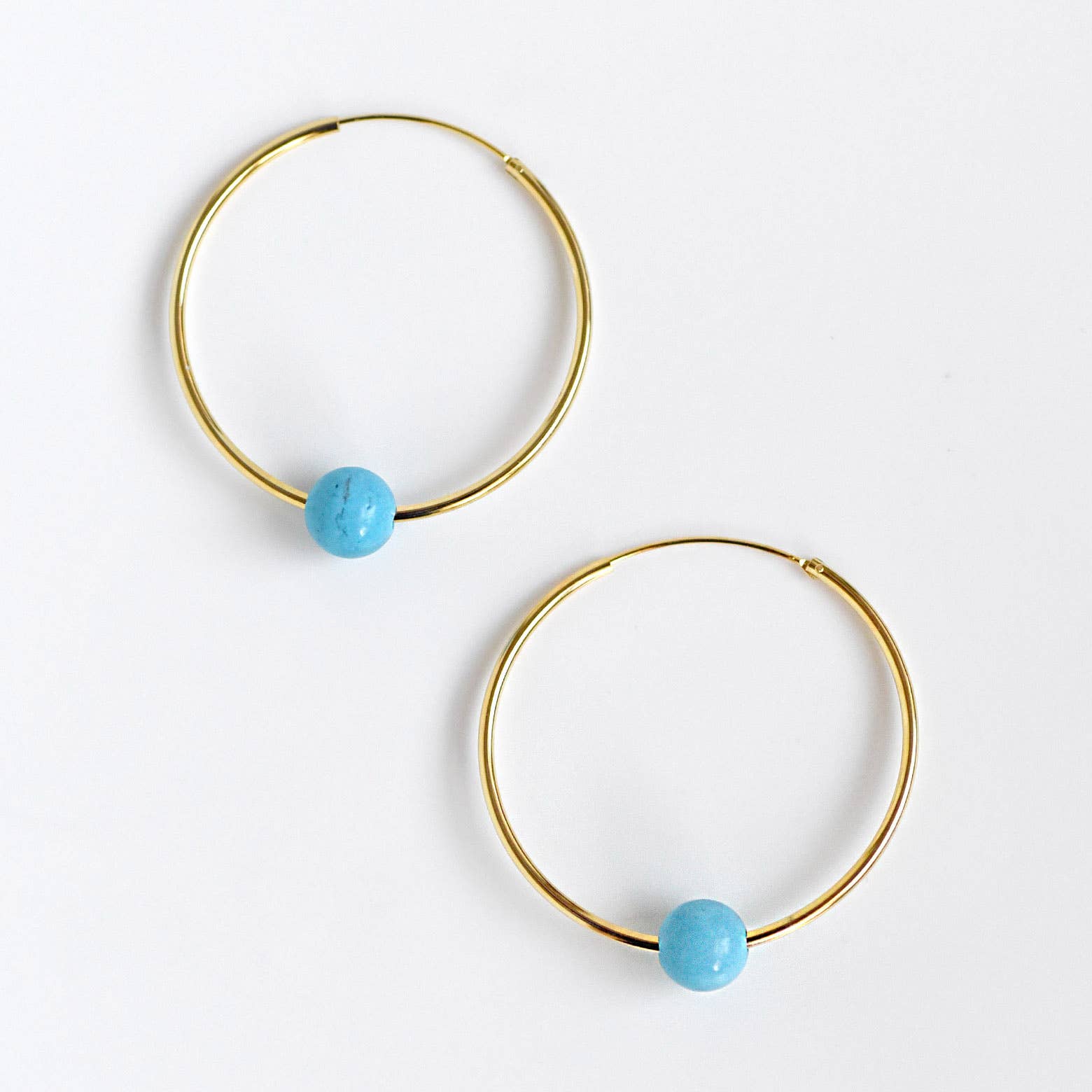 FELIX Z DESIGNS - Wholesale Hoop Earrings - 925 Silver Hoop Earring w/ Gemstone Bead1