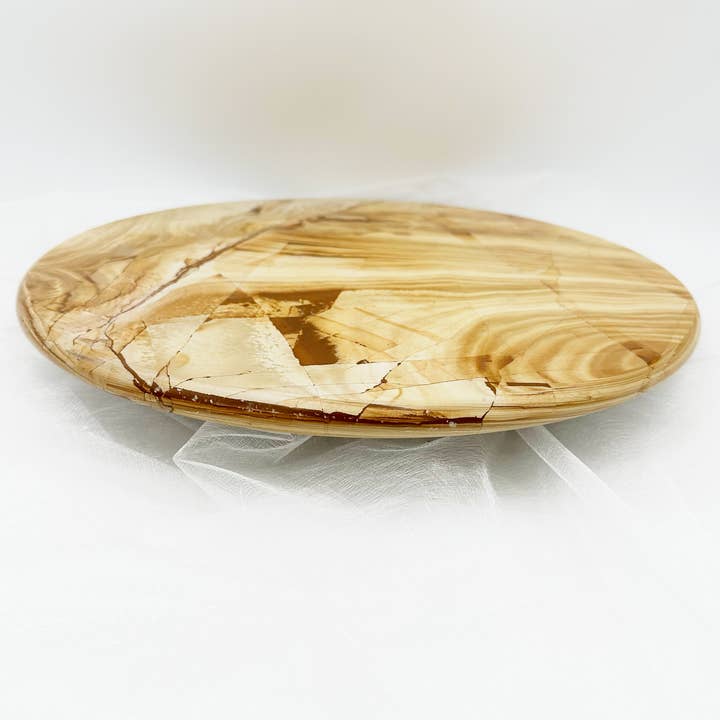 Lazy Susan de 16 pouces en marbre et onyx pour la vente par Page Imports