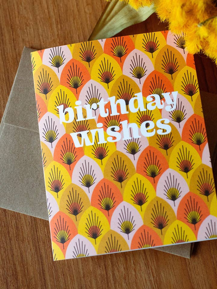 Birthday Wishes greeting card for wholesale by Yeehaw Paper Co.