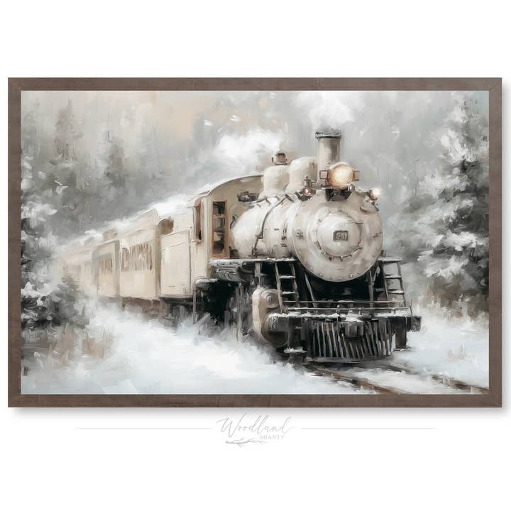 Framed Vintage Steam Train Sign for wholesale by Woodland Shanty