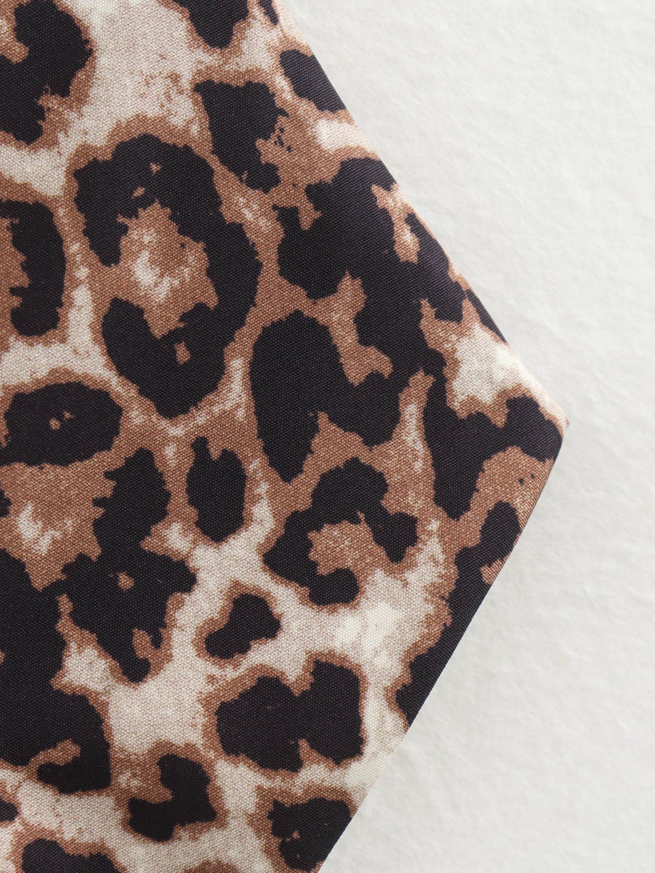 Brown Stylish V-Neck Buttoned Leopard Print Vest Top for wholesale on Faire8