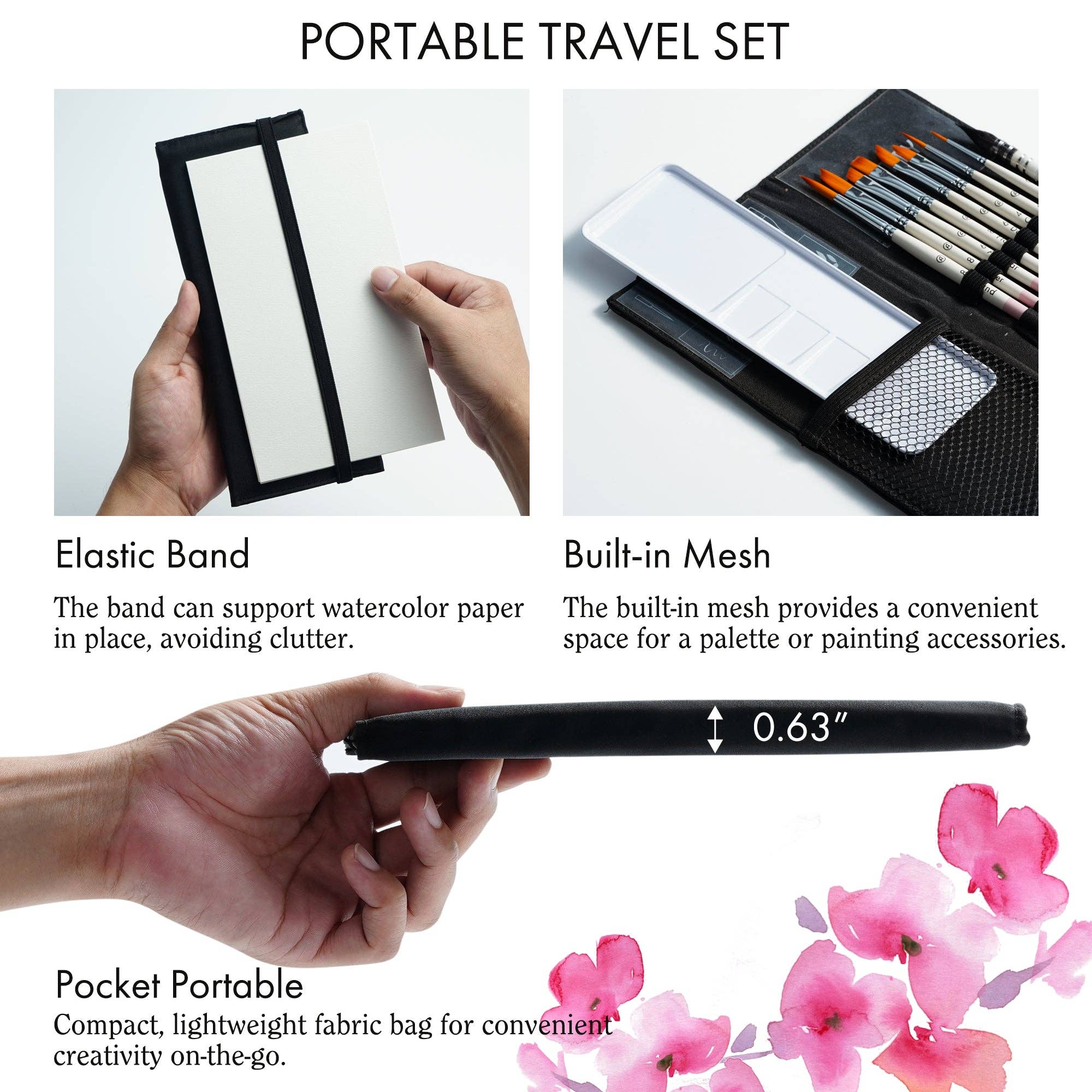 Artify – Escova de tinta/cera por atacado – ARTIFY 9 PCS Pincéis de Aquarela de Viagem para Iniciantes e Profissionais17