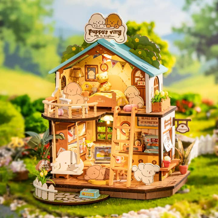 Robotime - Wholesale DIY Craft Kit - DG169 Puppy's Cozy Villa Rolife DIY Miniature House Puzzles1