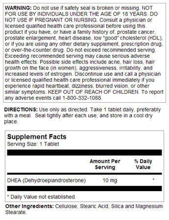 KAL - Wholesale Oral Supplement/Vitamin - DHEA Tablets 10 mg1