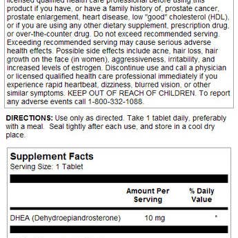 KAL - Wholesale Oral Supplement/Vitamin - DHEA Tablets 10 mg1