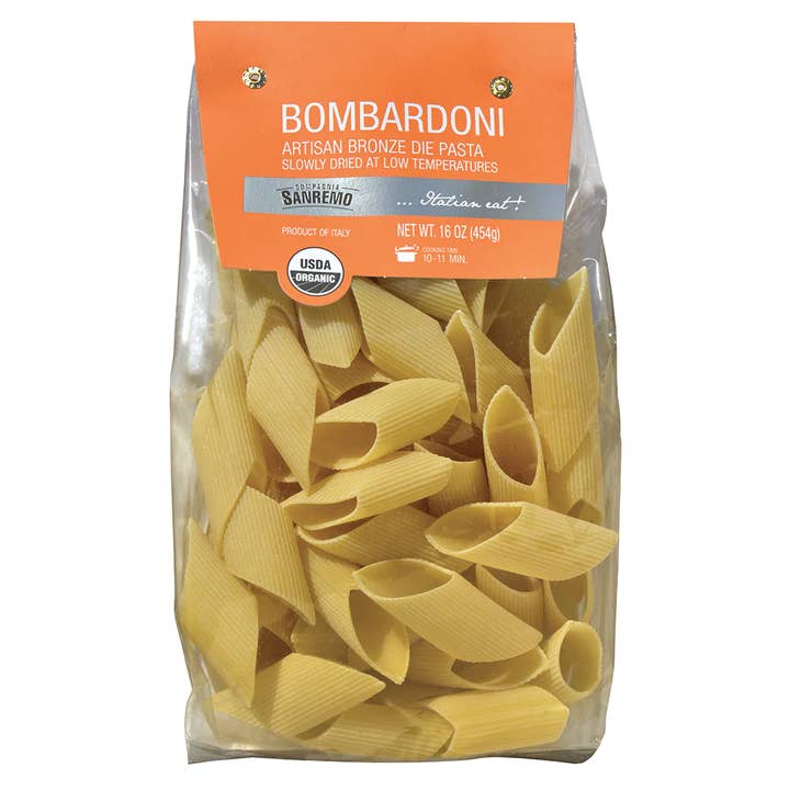 Fine Italian Food - Wholesale Pasta - Co. Sanremo Organic Artisan Bombardoni Pasta, 1 lb.
