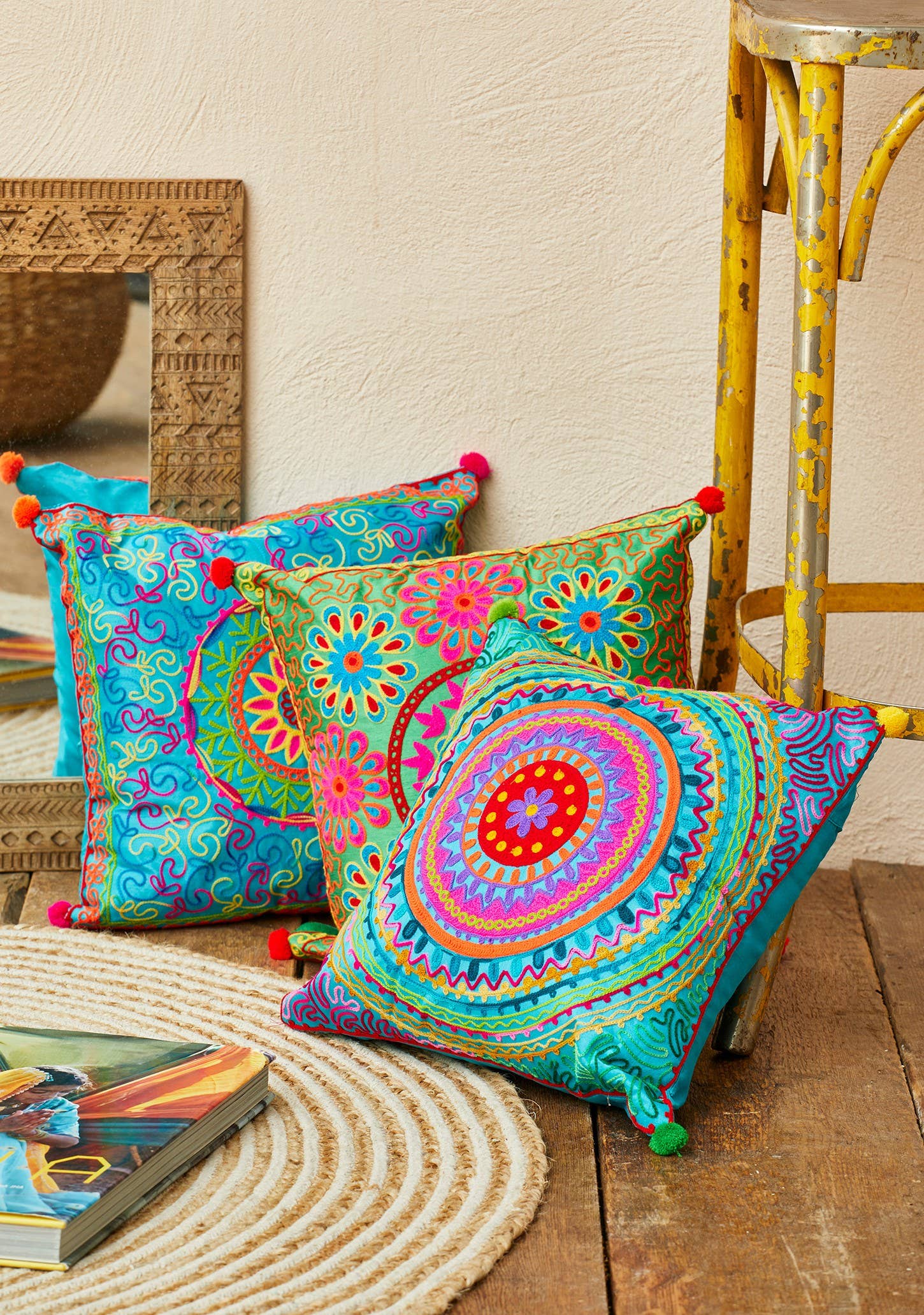 Namaste - Vendita all'ingrosso Fodera cuscino decorativo - Federa per cuscino ricamata a mano1