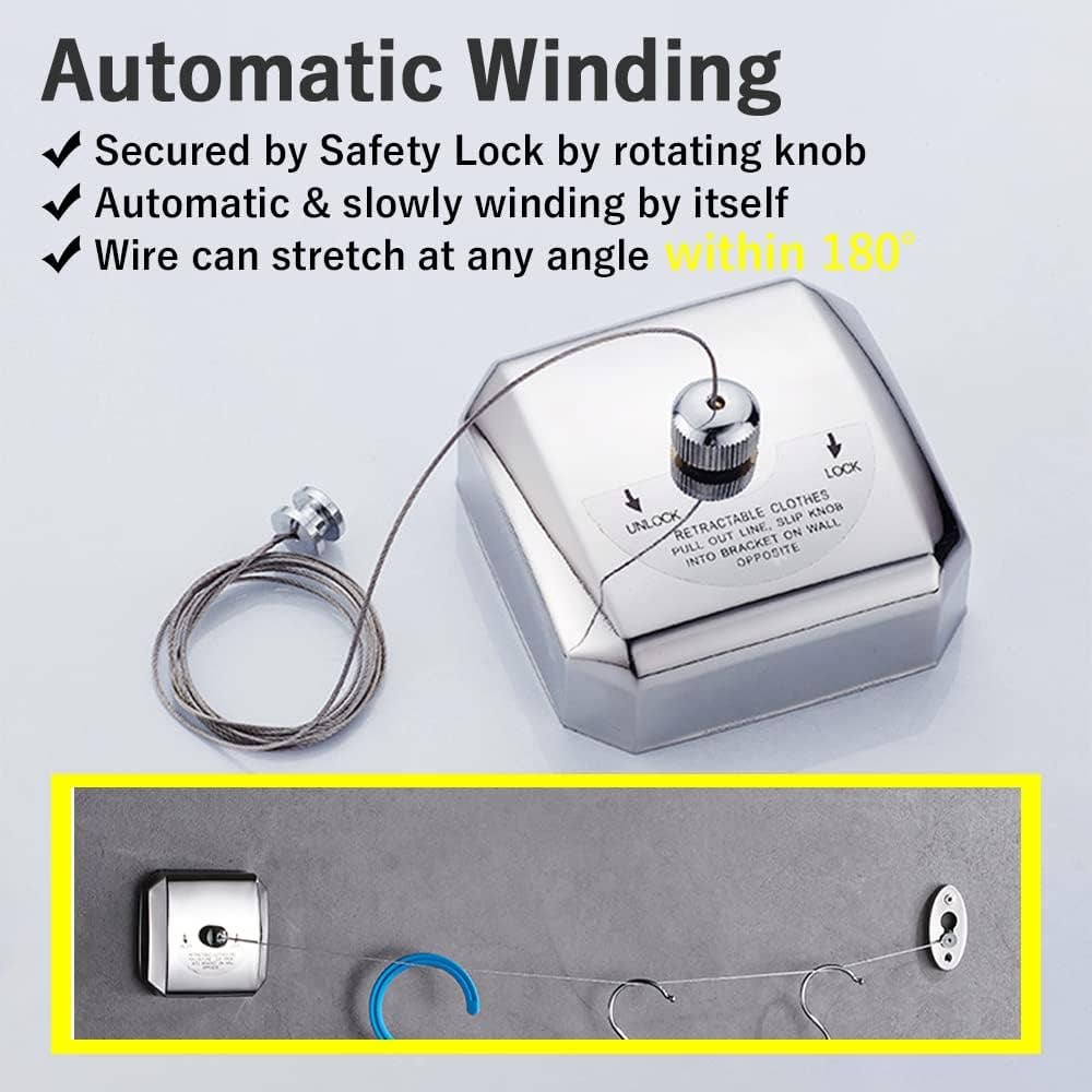 VIGOR - Wholesale Clothes Hangers - Retractable Clothesline Indoor Heavy Duty 304 Stainless4