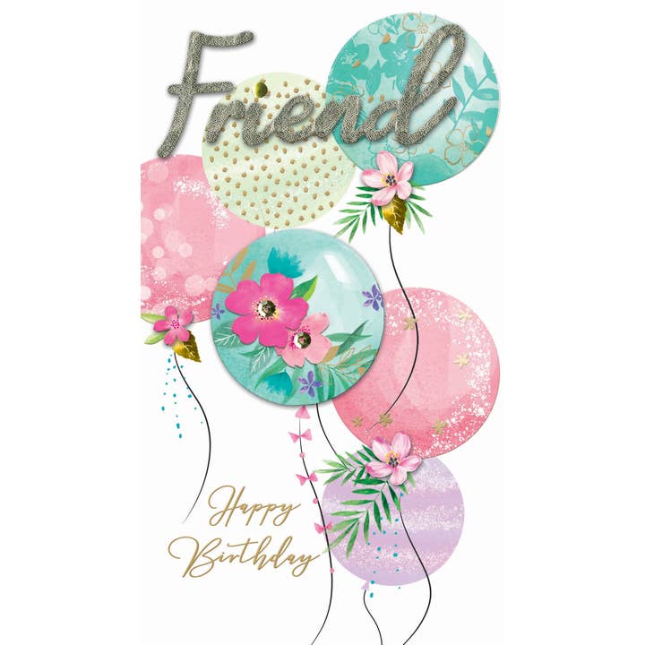 Second Nature Ltd - Wholesale Birthday card - Friend Birthday - Balloons - Champagne - Second Nature1