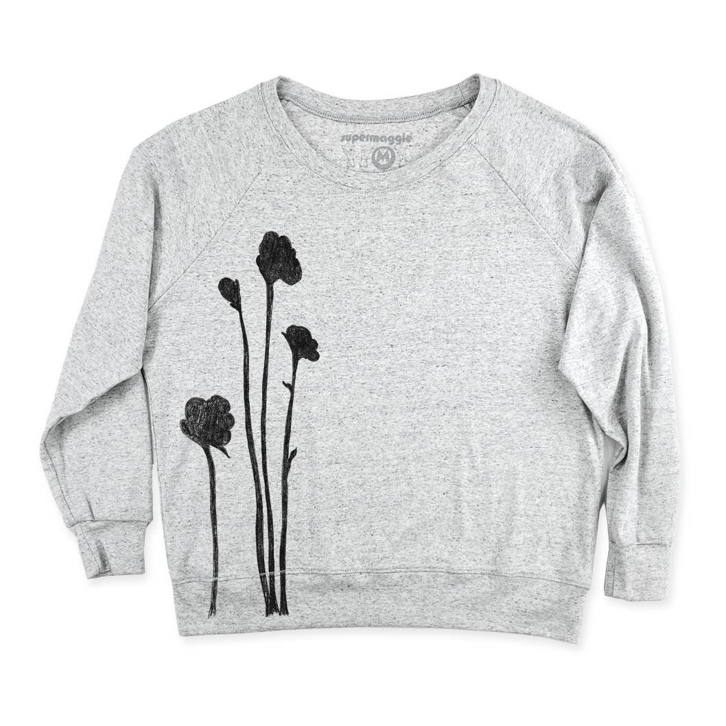 Supermaggie @ Faire - Wholesale Graphic Sweatshirt - Women's - Shadow Flowers Pia Tri Blend Pullover2