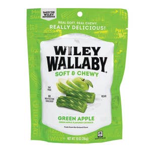 L&F Universal Goods - Wholesale Licorice - Wiley Wallaby Australian Style Green Apple Licorice 10/10OZ0