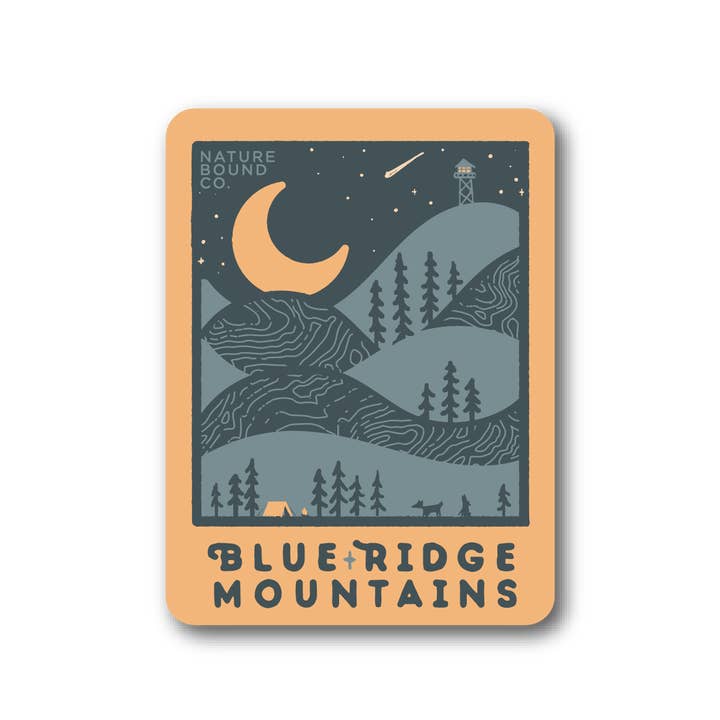 Pegatina Blue Ridge Mountains | Yellow Nightridge para venta al por mayor de Nature Bound Co