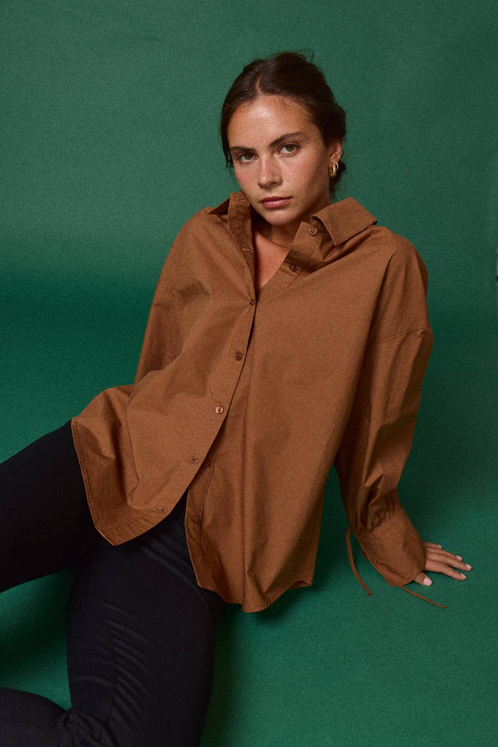 Papermoon - Wholesale Shirt - Women's - PT51052 - Oversized Button-Down Shirt - Cream0