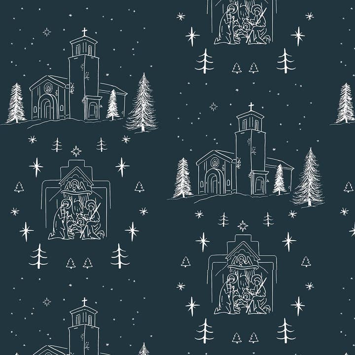 Oh Clement! Catholic Goods - Wholesale Flat Wrap - 5 Nativity Wrapping Paper Sheets