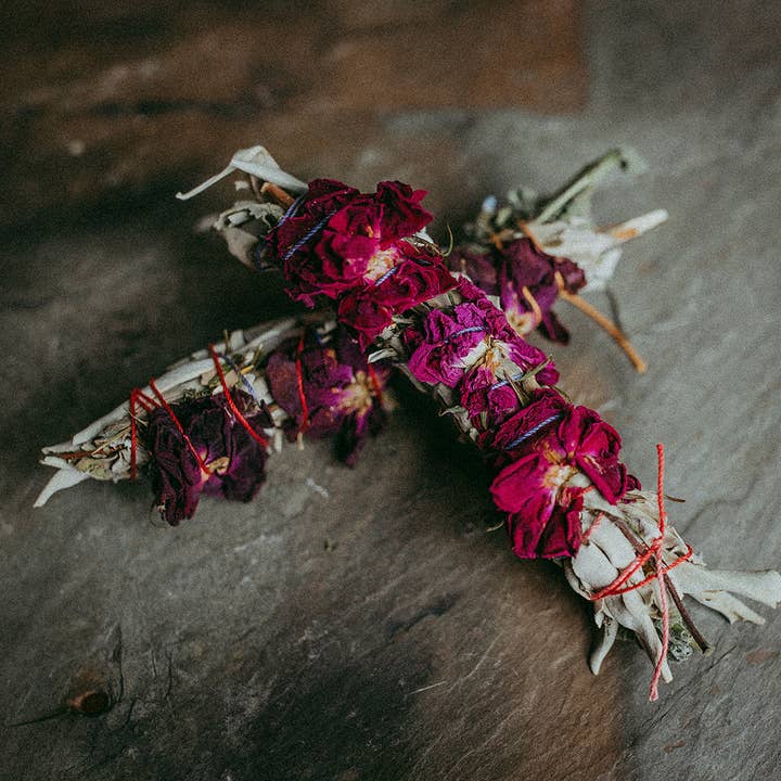 Serenity Sage - Wholesale Smudge stick - Triple Rose Herbal Smudge Sticks - For Love, self love4
