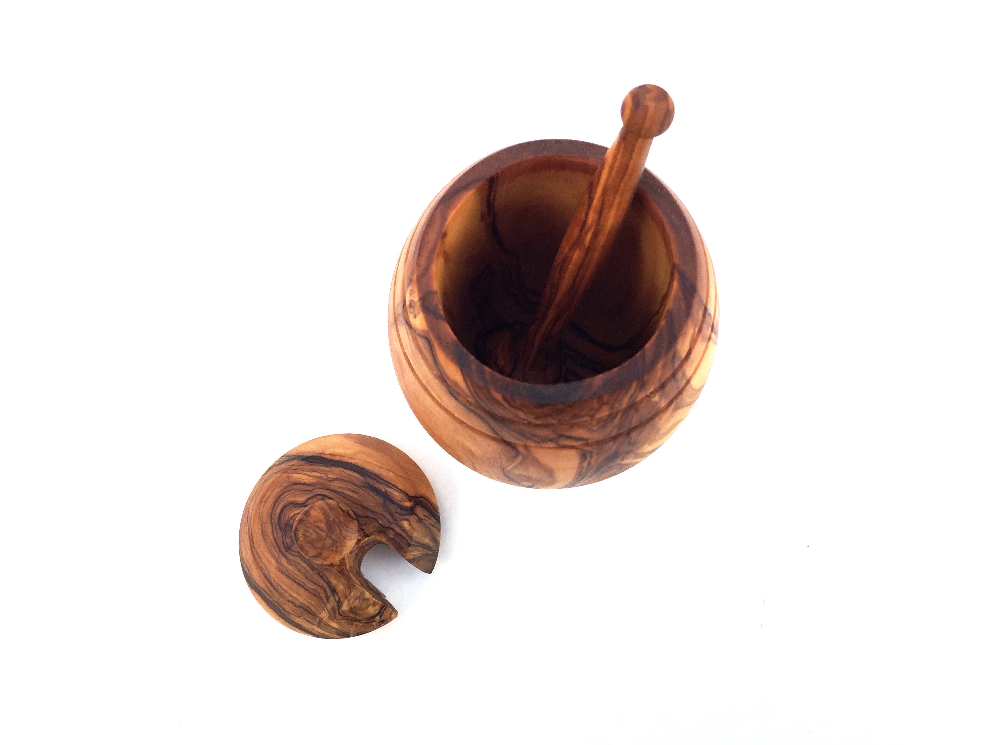 medina mood – Großhandel Honigtopf – Honigtopf mit Honiglöffel handgemacht aus Olivenholz4
