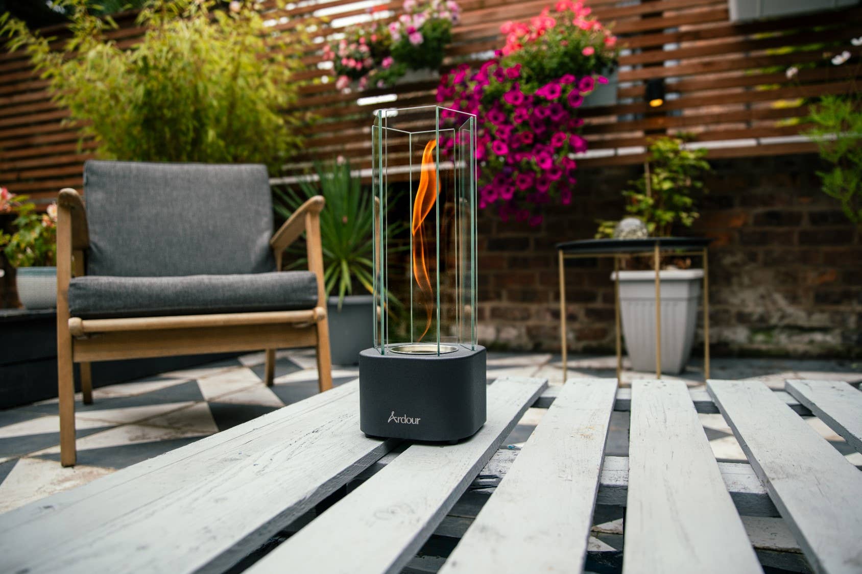 Neon Kactus - Wholesale Decorative Tabletop Object - Ardour Savita - Indoor & Outdoor Tabletop Fire Pit - (Black)3