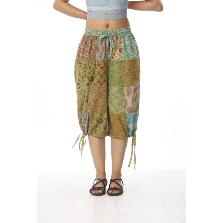 Cotton Patchwork ¾ "Summer At The Beach" Pants for wholesale by Avatar Imports LLC