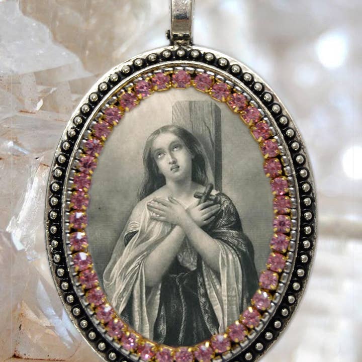 MariaSantissimaShop - Wholesale Pendant/Charm Necklace - St. Joan of Arc Handmade Necklace Catholic Religious Jewelry Pendant "The Maid of Orléans";Sainte Jeanne d’Arc; La Pucelle d’Orléans