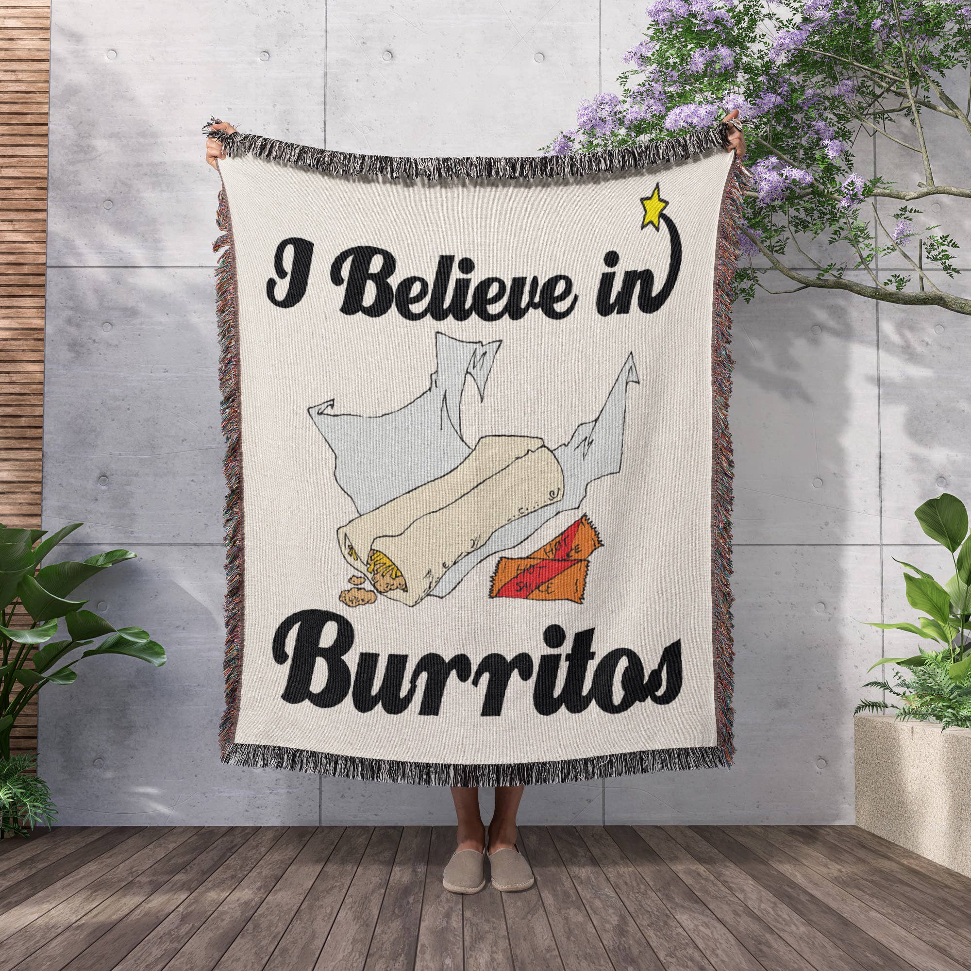 3dRose - Wholesale Throw Blanket - 3dRose, I Believe In Burritos, Blanket2
