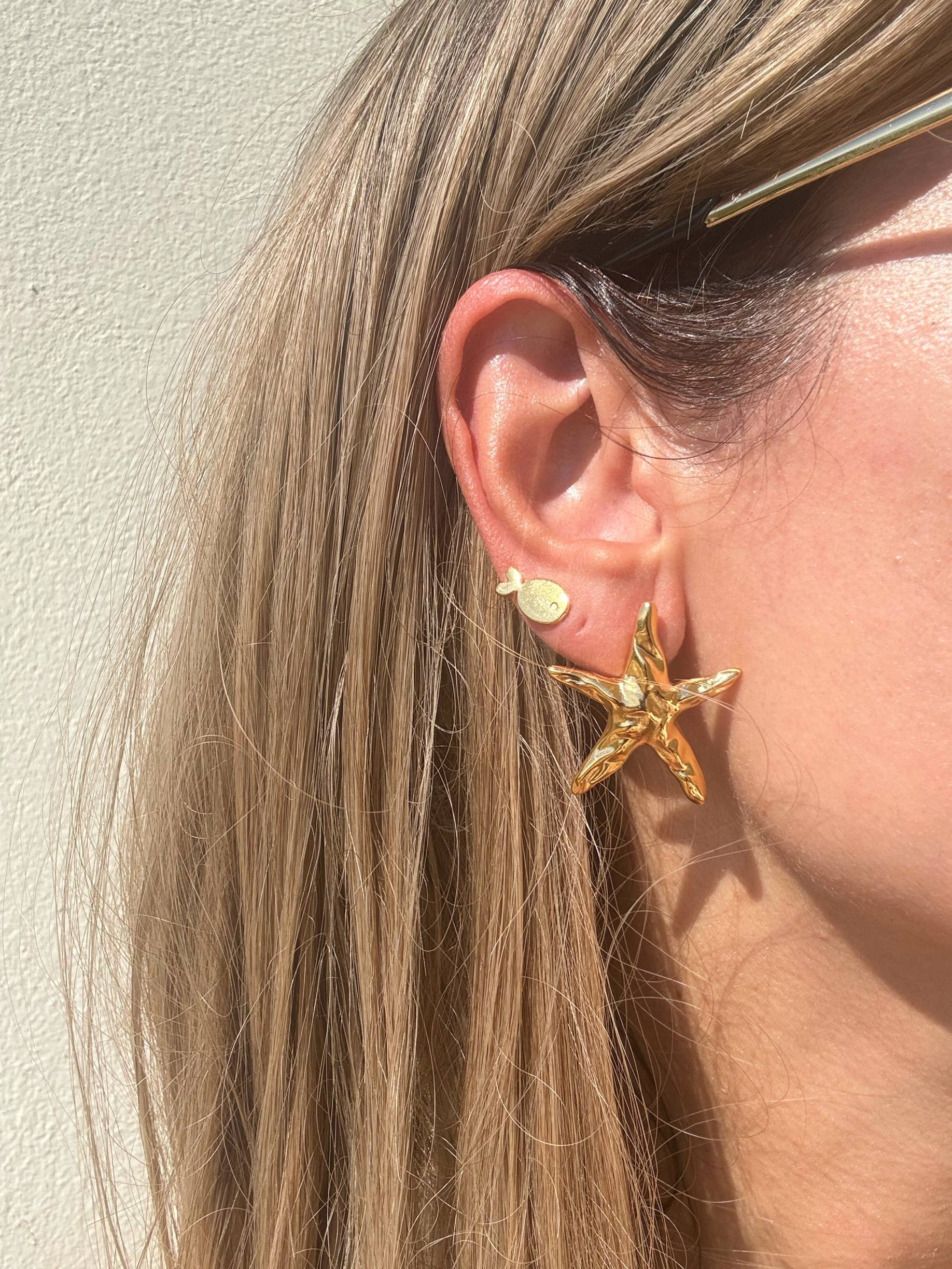 Christina Christi - Wholesale Dangle Earrings - Gold Beach Earrings, Starfish Earrings, Gold Earrings, Summe2
